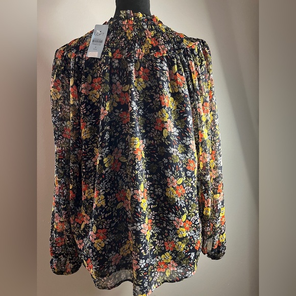 NWT ANN TAYLOR LOFT Floral Woven Top Sz Small Petite Chic Trendy $69 - Picture 2 of 2